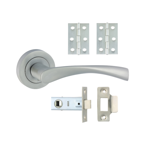 TIMCO Satin Chrome Edleston Lever On Rose Door Pack