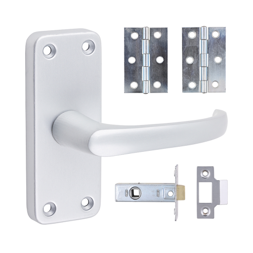 TIMCO Satin Anodised Aluminium Contractors Lever Latch Door Pack