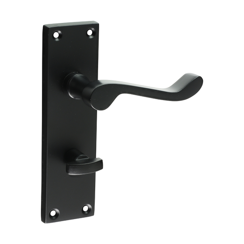 TIMCO Matt Black Victorian Scroll Bathroom Handles