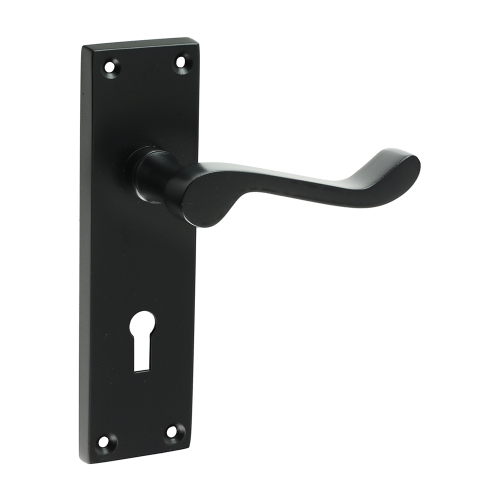 TIMCO Matte Black Victorian Scroll Lock Handles