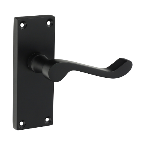 TIMCO Matt Black Victorian Scroll Latch Handles
