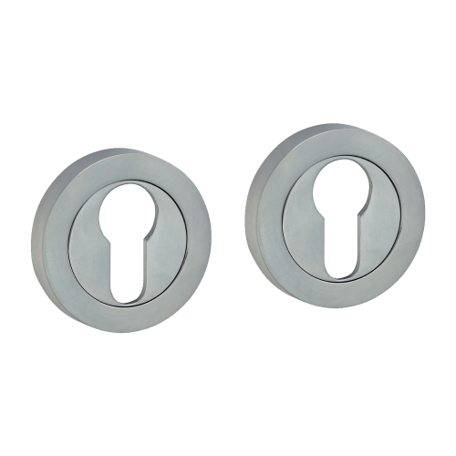 TIMCO 51mm Satin Chrome Euro Profile Escutcheon