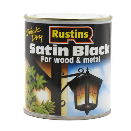 Rustins Satin Black Wood & Metal 500ml Tin