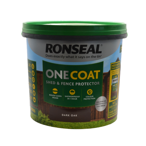Ronseal Dark Oak One Coat Shed & Fence Protector 5L Tub