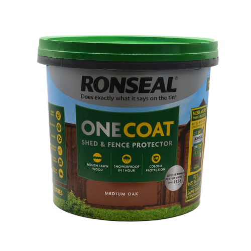Ronseal Medium Oak One Coat Shed & Fence Protector 5L Tub