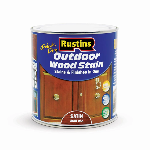 Rustins 1L Quick Dry Outdoor Light Oak Wood Stain