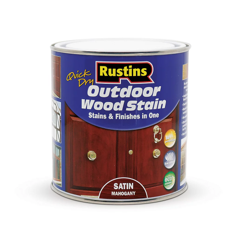 Rustins 1L Quick Dry Outdoor Mahogany Wood Stain