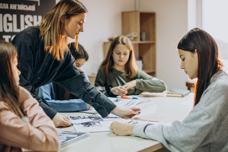 Teenage girls in a classroom