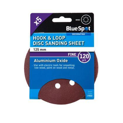 Blue Spot 125mm 5pk 120 Grit Sanding Disc