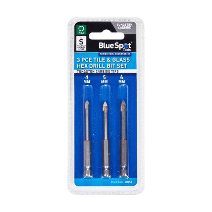 Blue Spot Tools 3 PCE Tile & Glass Hex Drill Bit Set (4-6mm)