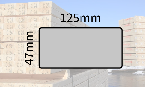 47x125mm (5x2) Kiln Dried Regularised C24 Timber Carcassing (3.6m/12ft)