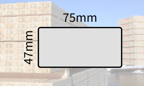 47x75mm (3x2) Kiln Dried Regularised C24 Timber Carcassing (2.4m/8ft)