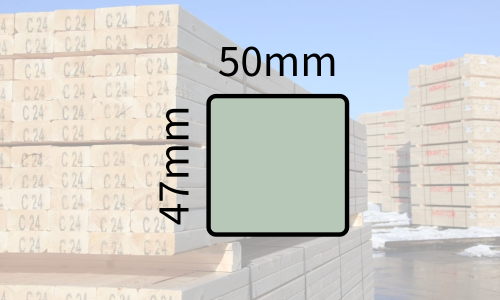 47x50mm (2x2) Kiln Dried Regularised Treated C24 Timber Carcassing (4.8m/16ft)