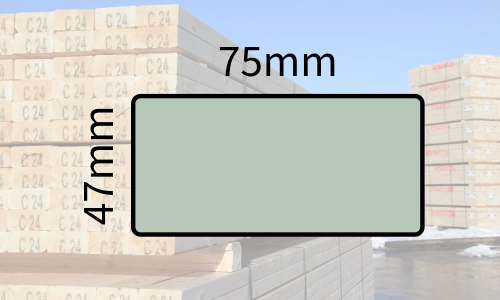 47x75mm (3x2) Kiln Dried Regularised Treated C24 Timber Carcassing (4.8m/16ft)