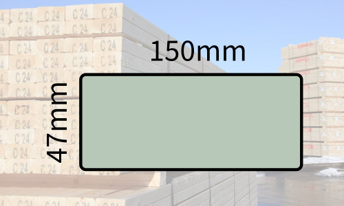 47x150mm (6x2) Kiln Dried Regularised Treated C24 Timber Carcassing (3.6m/12ft)