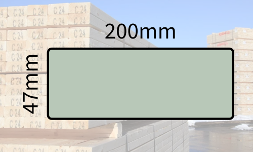 47x200mm (8x2) Kiln Dried Regularised Treated C24 Timber Carcassing (4.8m/16ft)