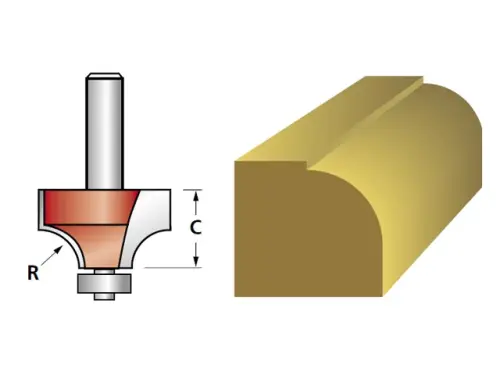 Faithfull Router Bit TCT Rounding Over 15.8mm x 9.5mm 1/4in Shank - Buy Your Timber Online with Nottage Timber Merchants - Serving South Wales Since 1964