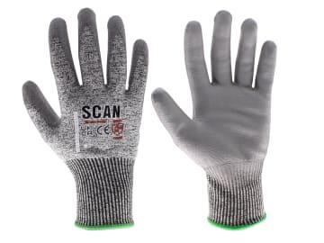 Scan PU Palm Cut D Gloves - L (Size 9)