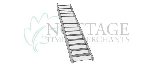 Straight Flight Stairs 2600mm Rise - Cut & Primed (Pre-Built & Ready to Install)