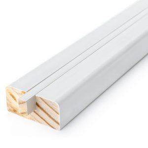 58mm x 28mm x 4200mm White Base Rail - 11mm Groove - (White Primed Baserail)