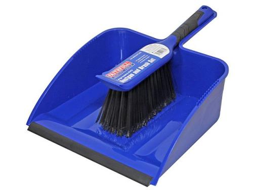 FAIBRDUSTLRG Large Plastic Dustpan & Brush Set