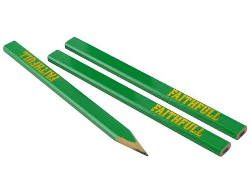 FAICPG Carpenter's Pencils - Green / Hard (Pack 3)