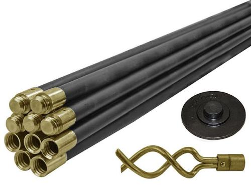 FAIDRSET12 Universal Drain Clean Set (10 x Rods Plunger & Worm)