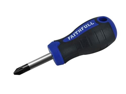 FAISDPZ2S Soft Grip Stubby Screwdriver Pozidriv Tip PZ2 x 38mm