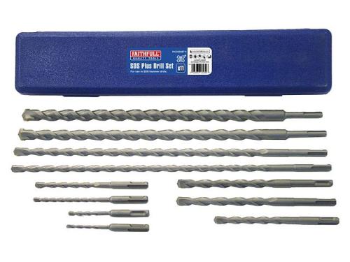 FAISDSSET11 SDS Plus Drill Bit Set, 11 Piece