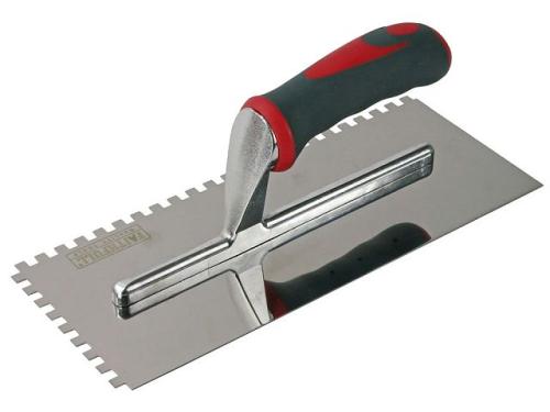 FAISGTNOT6SS Notched Trowel Serrated 6mm Stainless Steel Soft Grip Handle 11 x 4.1/2in