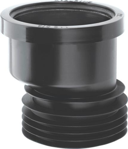 Drain conn 4" 14mm o/set black