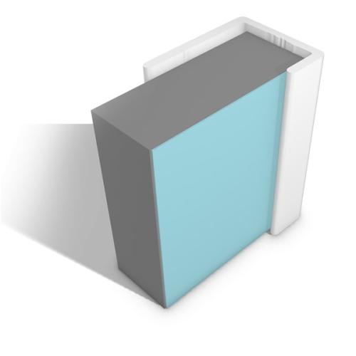 Economy 3mm Type F-End Cap White 2450mm