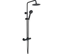 Round Thermostatic Bar Mixer w/Riser Kit - Matt Black