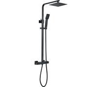 Square Thermostatic Bar Mixer w/Riser Kit - Matt Black