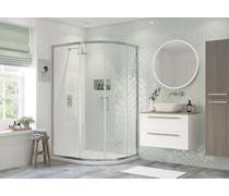 900x760mm 2 Door Offset Quadrant - Chrome