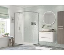1200x800mm 1 Door Offset Quadrant - Chrome