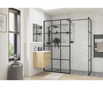800mm Framed Wetroom Side Panel - Black