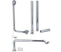Exposed Bath Plug & Chain Waste w/Pipe Shrouds - Chrome