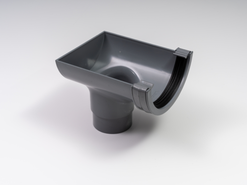 Stopend Outlet Roundstyle Grey