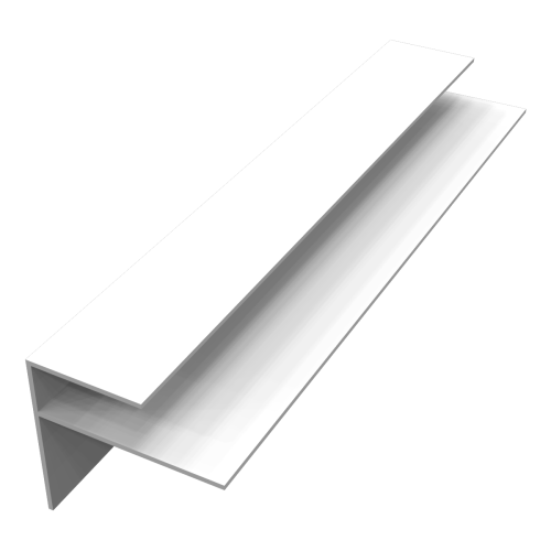Wall Trim / F Section x 5m White