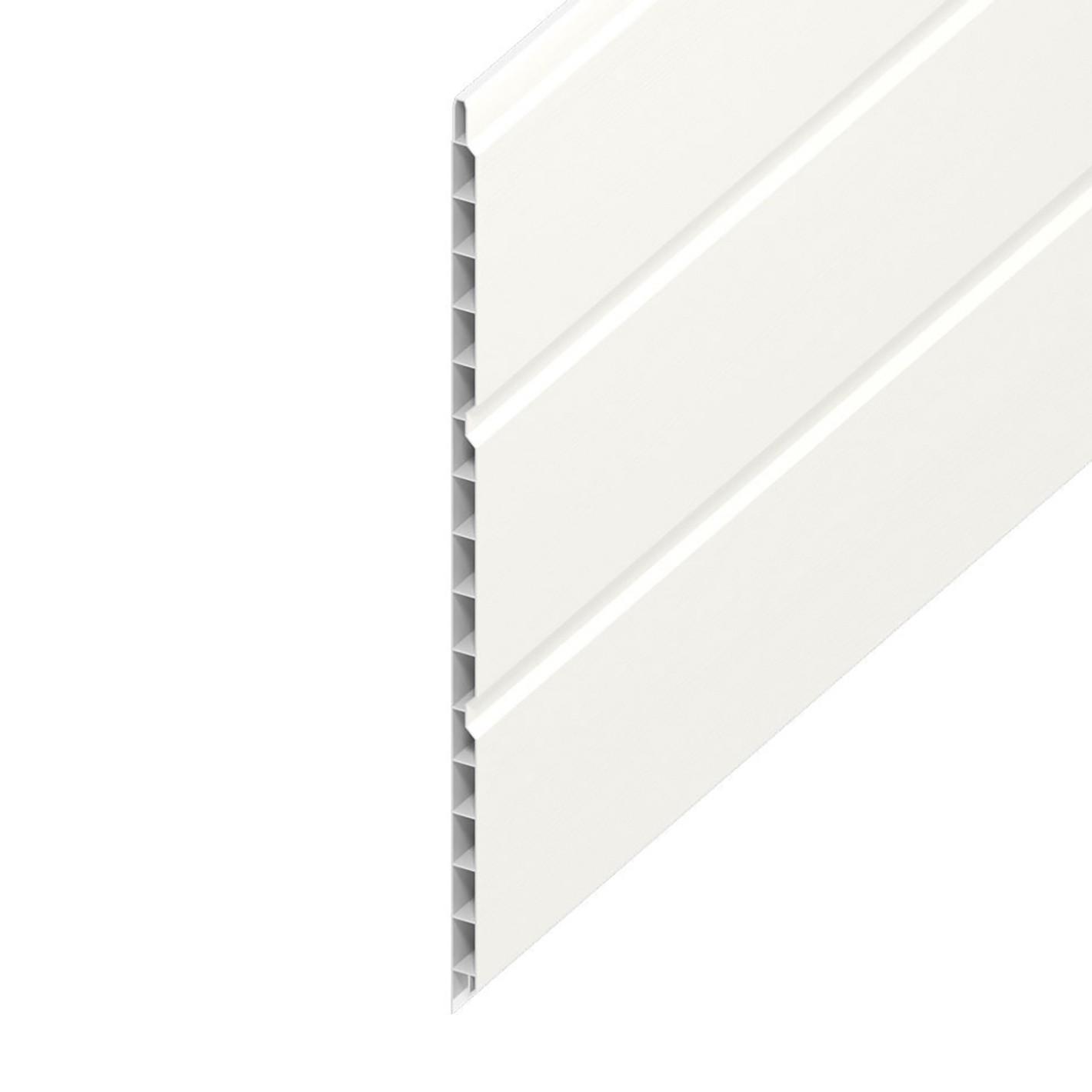300mm Hollow Soffit x 5m White Grain