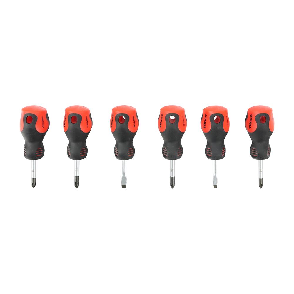 TIMCO Stubby Screwdriver Set 6 Piece