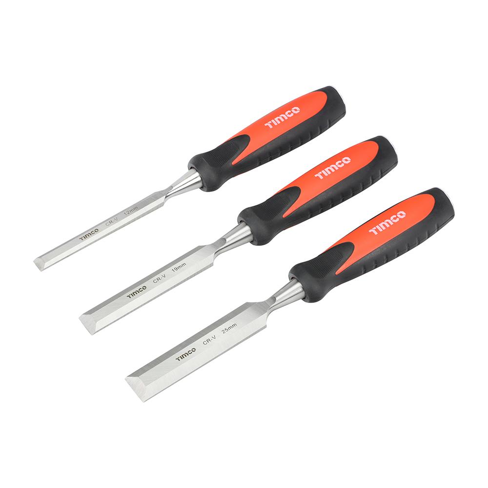 TIMCO Bevel Edge Wood Chisel Set 3pcs