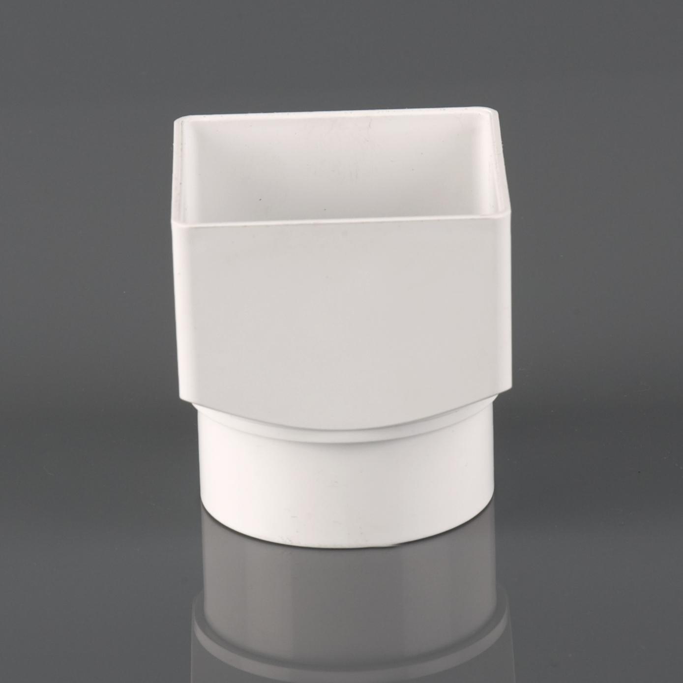 Square To Round Adaptor 65mm Square Arctic White
