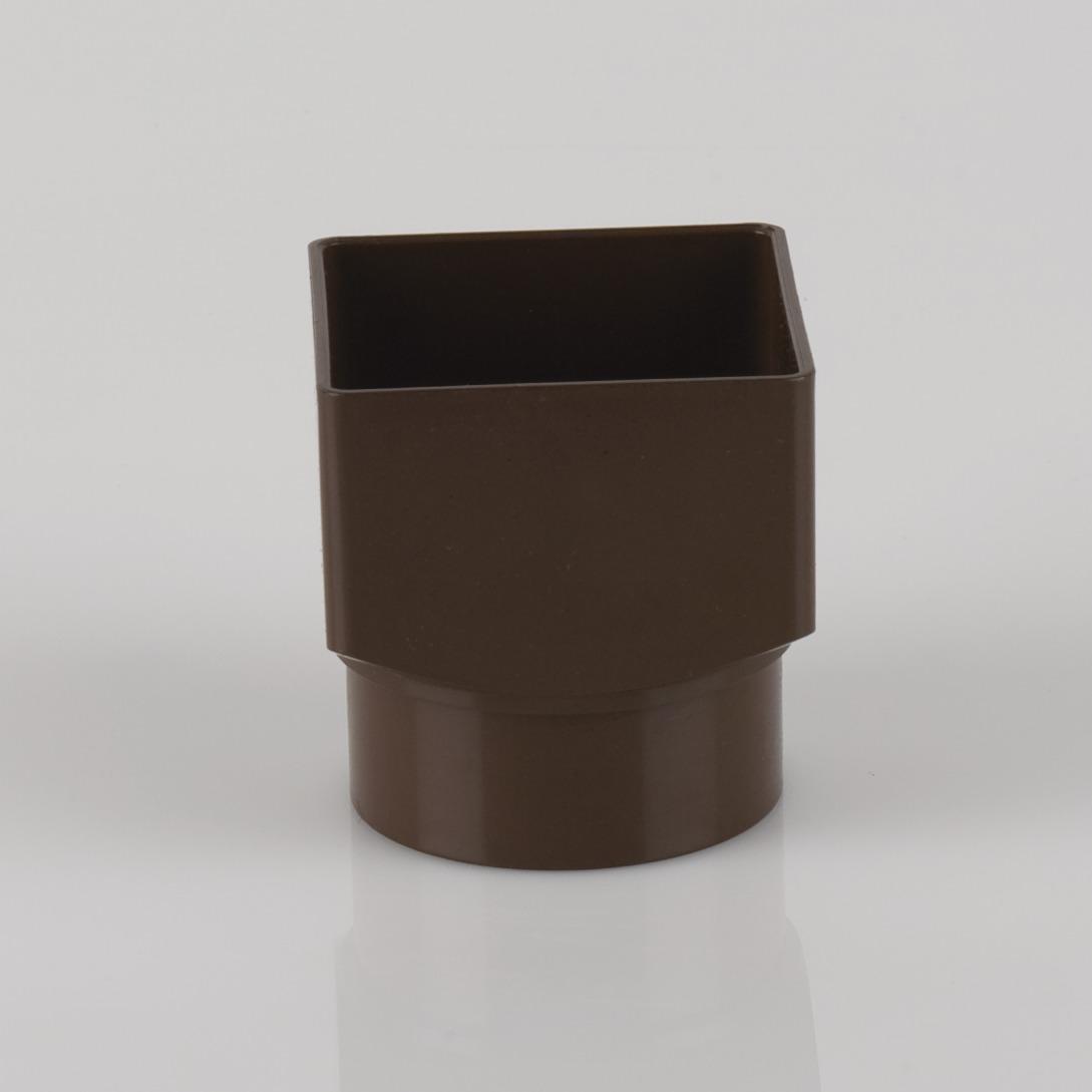 Square To Round Adaptor 65mm Square Brown
