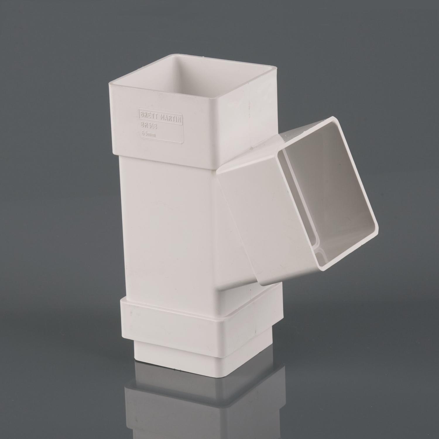 112.5° Branch 65mm Square Arctic White