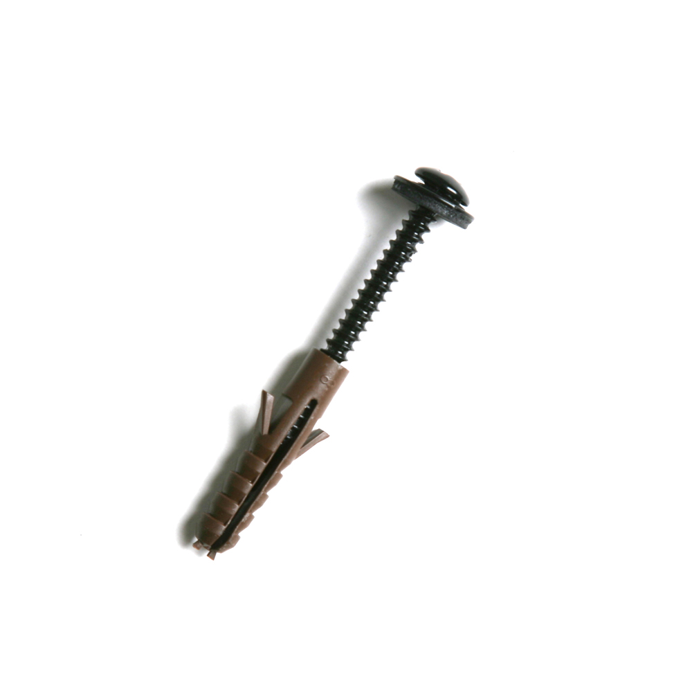 Lug Fixing Pack (10 x 75mm Screw & Plugs) 105mm Rnd C/Iron Style Black