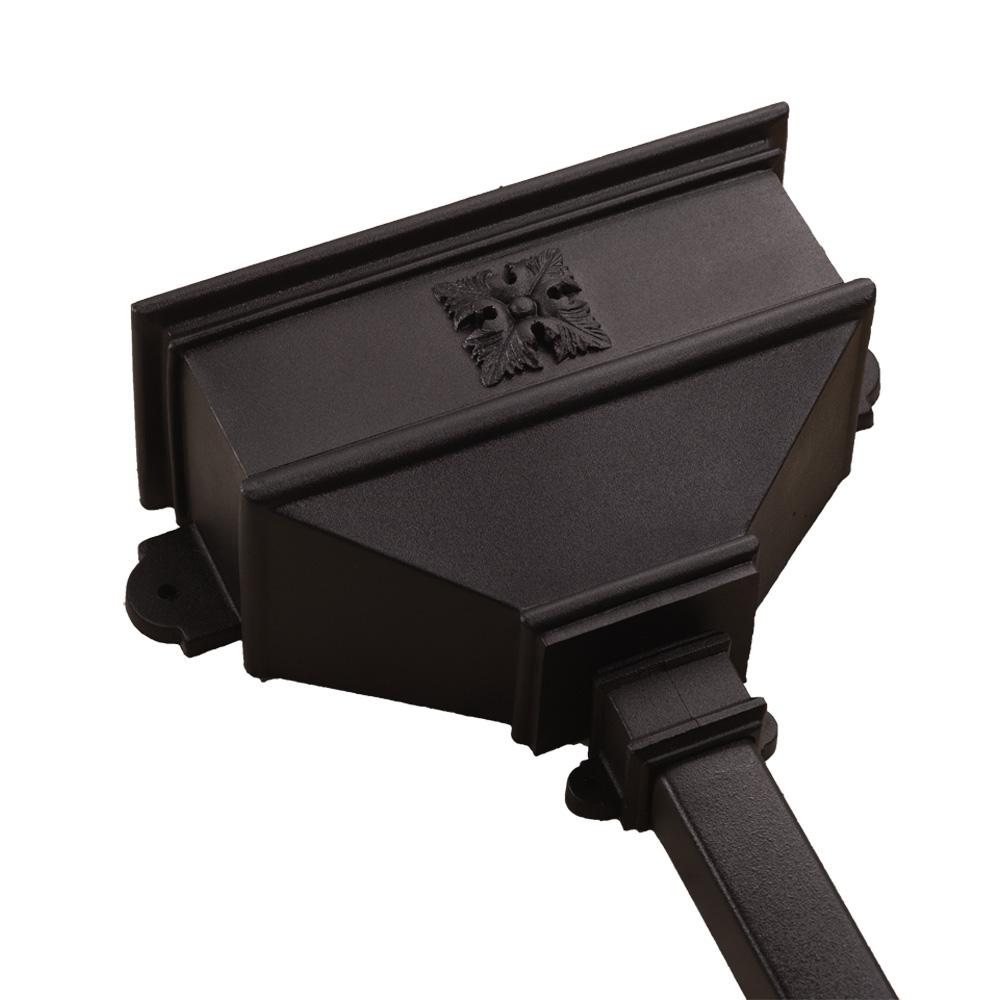 Long Hopper With Four Leaf Square C/Iron Style Black