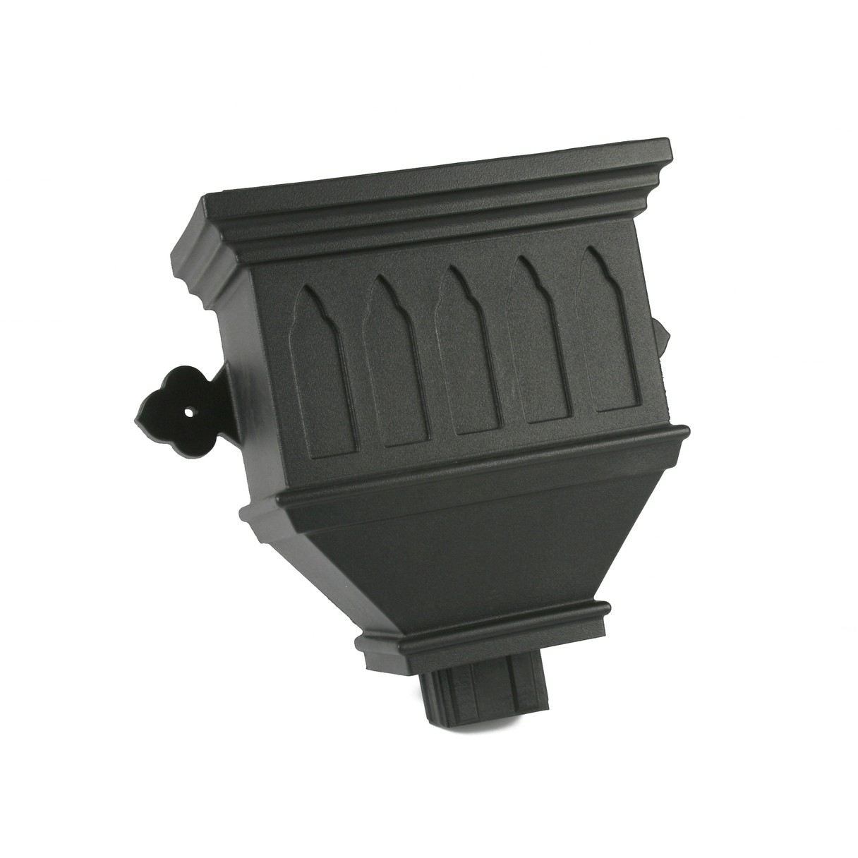 Bath Hopper Windowed 4" x 3" Rect C/Iron Style Black