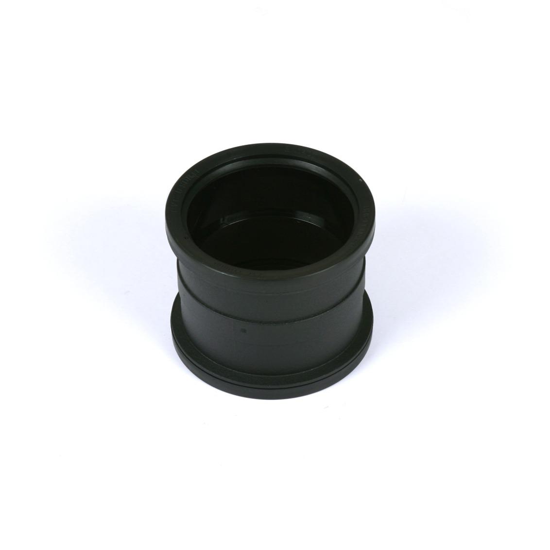 Double Socket Pipe Connector 110mm C/Iron Style Black